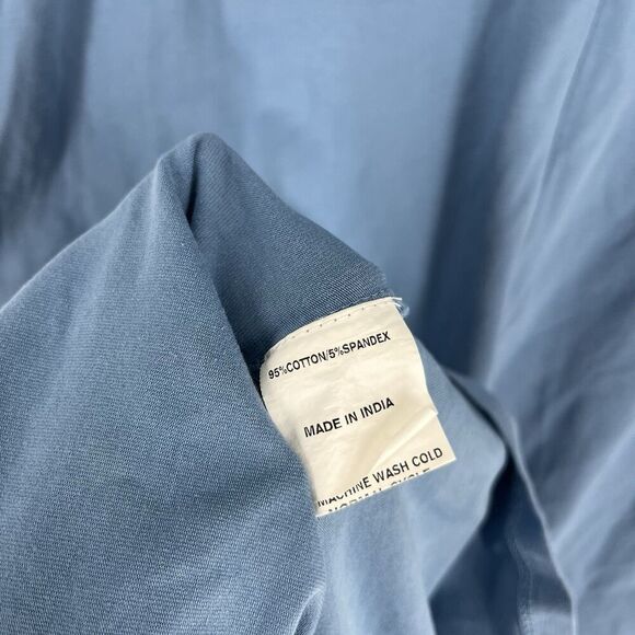 eShakti Dress Size 22W Blue Midi Fit & Flare Twirl Cotton Jersey Stretch Wrap - Picture 8 of 10